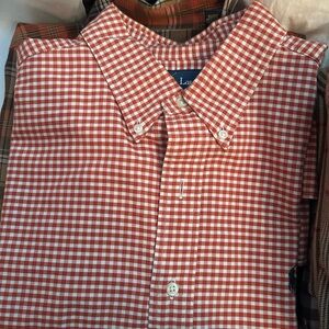 Ralph Lauren Red and White Casual Button Down Shirt
